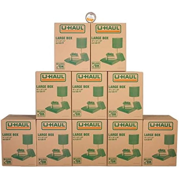 Large Moving Boxes - Pack of 10 Boxes - 18 x 18 x 24- Bonus Roll of Tape Included$$Office