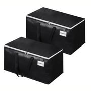 Large Moving Boxes with Zippers & Handles Moving Supplies with lids, Heavy Duty Totes for Storage Bags for Space Saving, Fold Flat, Moving and Storing 93L, 2 Pack