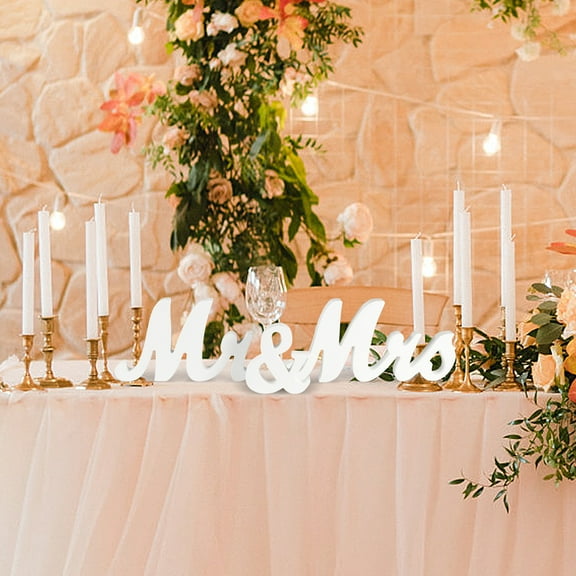 Large Mr & Mrs Sign, White/Black Wedding Decorations for Wedding Top Table, Freestanding Mr & Mrs Letters Signs for Photo Props, Cake Table, Sweetheart Table, Rustic Wedding Anniversary Party Decor