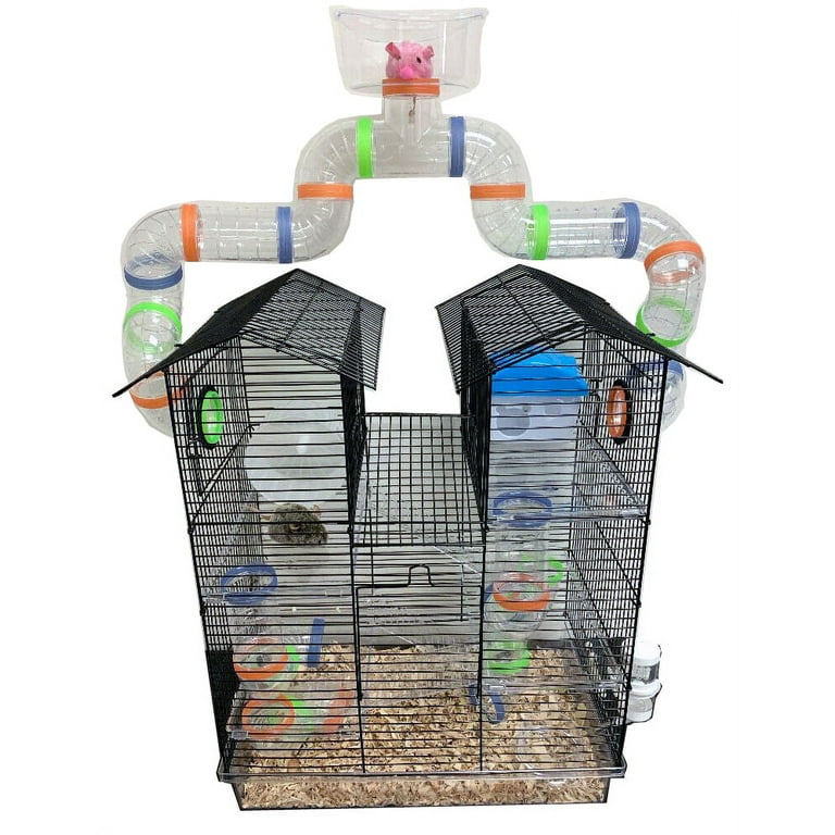 New 2 or 3 Levels Hamster Habitat Rodent Gerbil Mouse Mice Rats Animal Cage  (Acrylic Black)