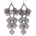 thumbnail image 1 of Large Multi-Tier Bronze-Tone Dangle Earrings Crystal Accents For Women, 1 of 1