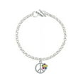 thumbnail image 1 of Large Multicolored Daisy on Peace Sign & Beyond Infinity Toggle Chain Bracelet, 1 of 1