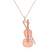 thumbnail image 1 of Large Musical Violin Pendant Necklace in Solid Gold (Rose Gold, 14K, 22 Inhes), 1 of 3