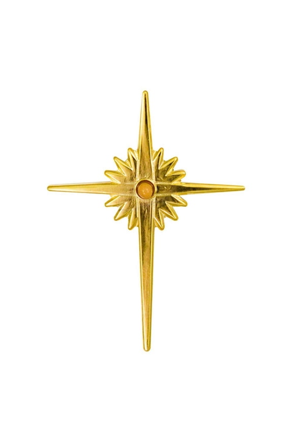 Large Mustard Seed Bethlehem Cross Pin, Gold Plated