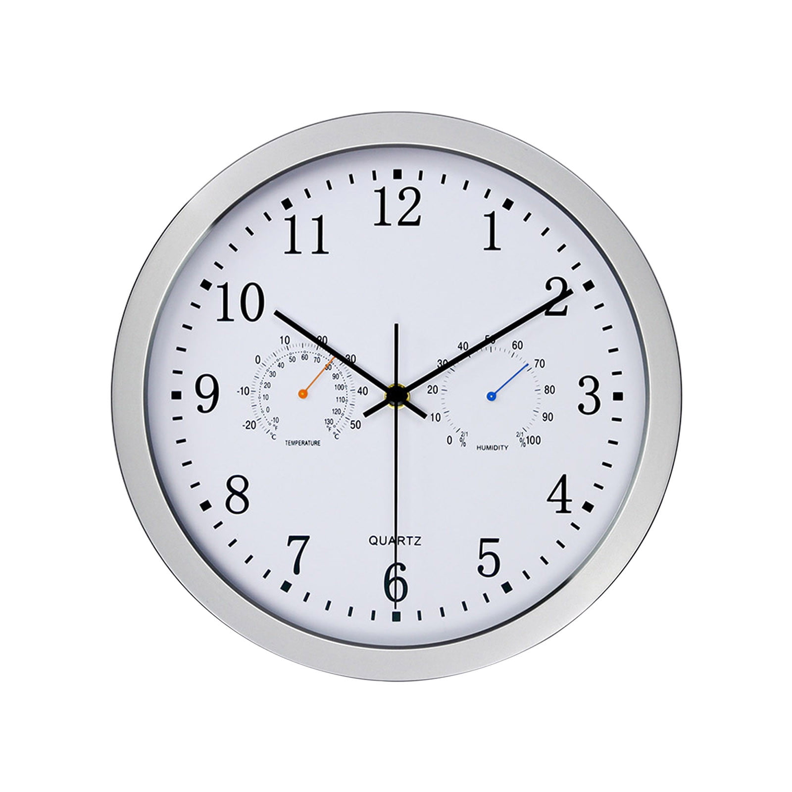 Large Mute Garden Clock,Outdoor Garden Wall Clock with Thermometer and Hygrometer Waterproof Outdoor Clock Indoor Outdoor Decoration Outside Clock Quartz Wall Clock,12 Inch Wall Clock for Patio
