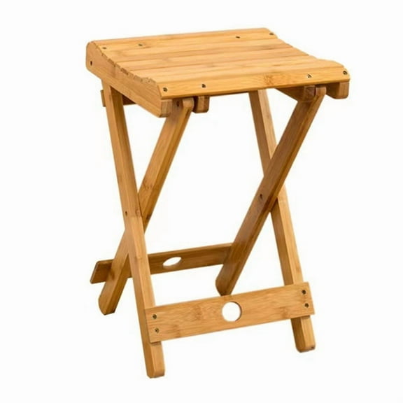 Large Nanzhu Folding Stool Portable Solid Bamboo Outdoor Fishing Chair Small Bench Small Stool,1 x folding stool,yellow