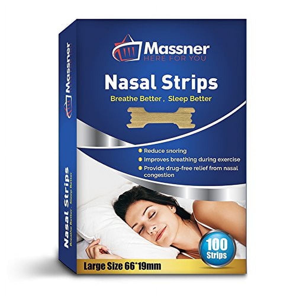 Massner Snoring Snore Strip 100 Count for Breathe Better Right, 66x19mm