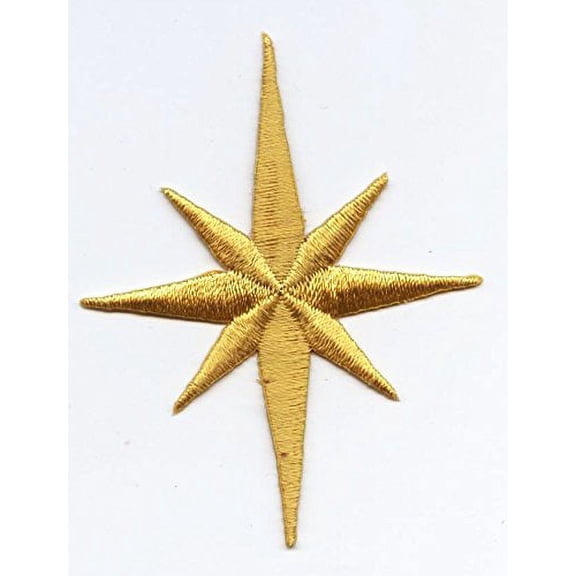 Large - Nativity Star - Yellow - Iron on Applique/Embroidered Patch