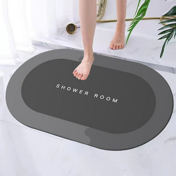 Large Natural Easy to Clean Stone Bath Mat Diatomaceous Quick Dry Water Absorbent Bathroom Mat in Front of Bathtub Bath Mats for Bathroom Non Slip