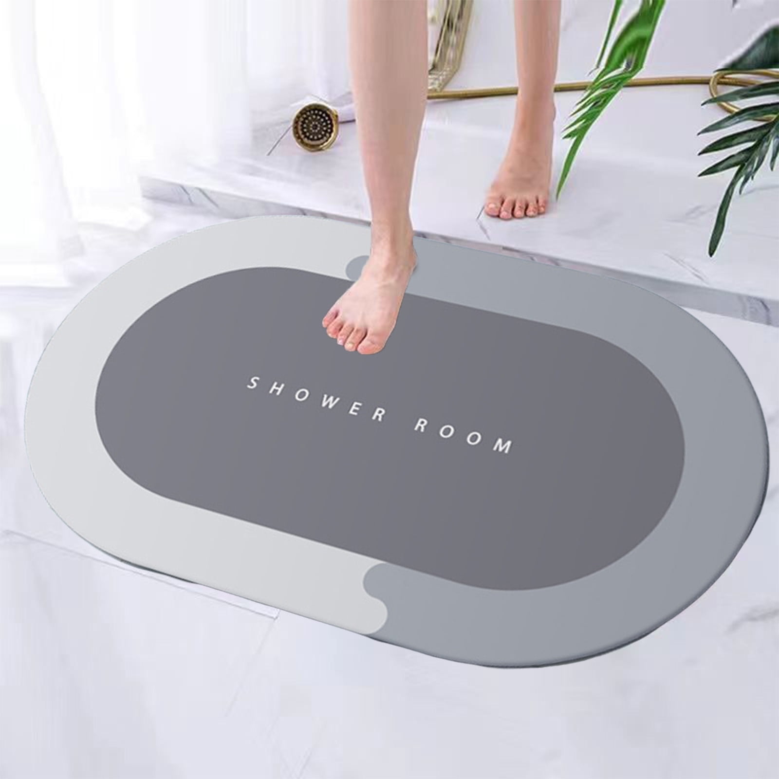 Large Natural Easy to Clean Stone Bath Mat Diatomaceous Quick Dry Water ...