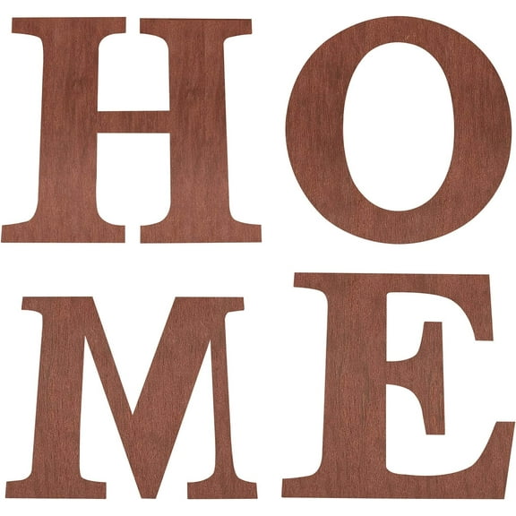 Large Natural Wood Letters for Christmas Wall Home Party Decorations with Double Sided Adhesive Tapes Word Home Saddle Brown 265~316x300x2.2mm Double Sided Adhesive Tape: 91x15mm