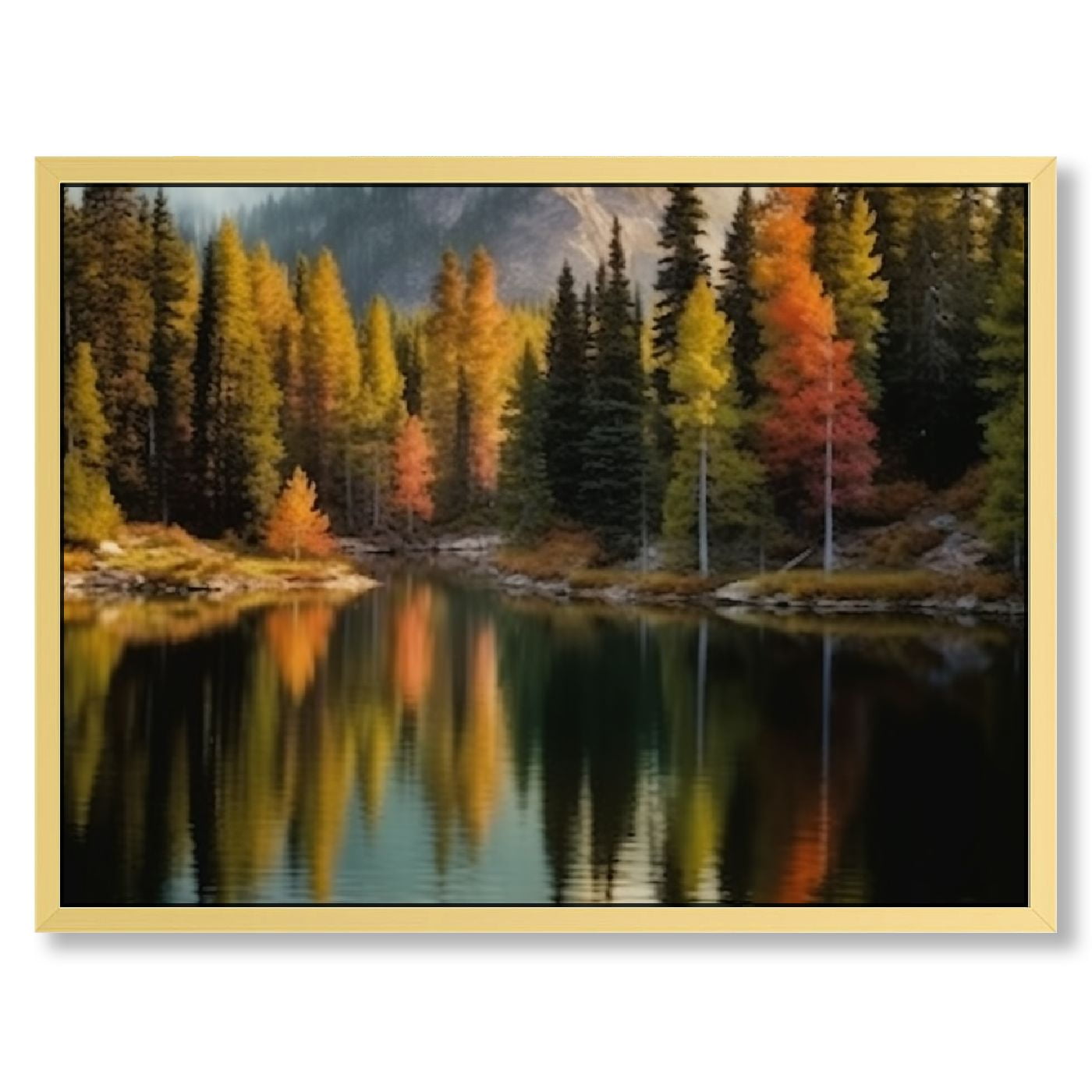Large Nature Landscape Prints Canvas Wall Art Autumn by the Lake Sunset ...