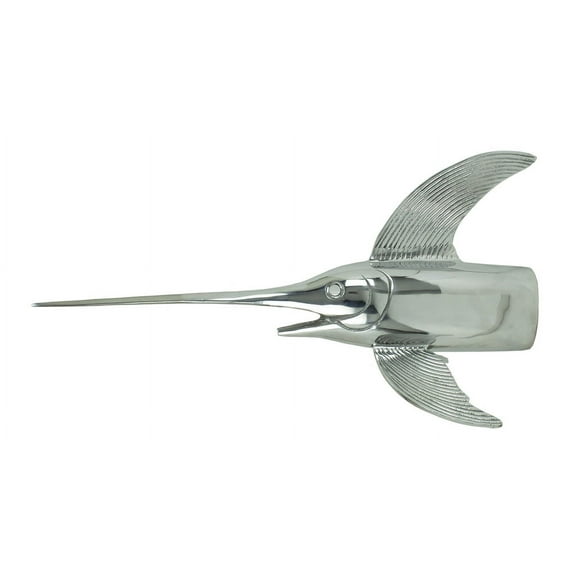 Large Nautical Marine Coastal Polished Aluminum Swordfish Wall Head Decor Plaque