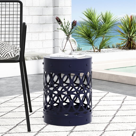 Large Navy Blue Metal - Outdoor Accessory with Precise Lines / Iron Cut Frame for Durability / Ready to Use Immediately