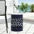 thumbnail image 1 of Large Navy Blue Outdoor Table | Iron Cut Design for an Elegant Look | No Assembly Required for Quick Setup, 1 of 2