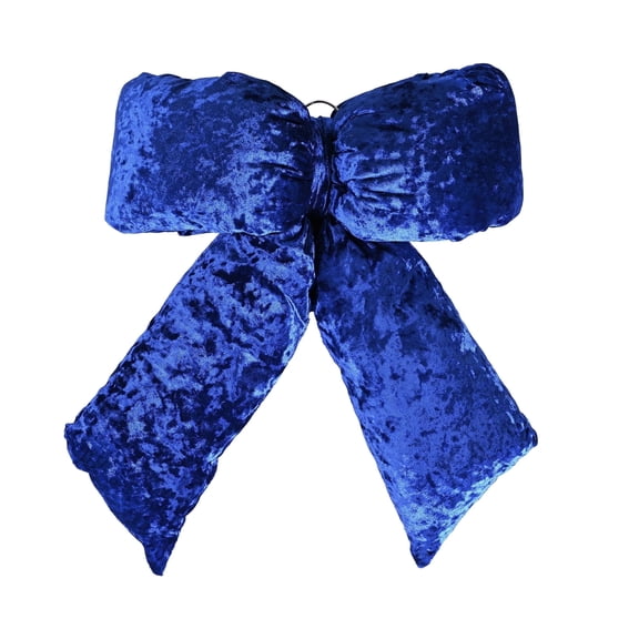 LoomJoyz Navyblue Extra Large Plush Velvet Bows 15-Inch Christmas Bow Tree Topper for Christmas Tree Decoration Door Window Decor