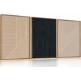 thumbnail image 1 of Large Neutral Minimalist Line Framed Canvas Wall Art Set,Brown Textured Wall Decor,Modern Abstract Boho Art Painting Painting for Living Room,Bedroom,Dining Room,Office -16"x24"x3, 1 of 6