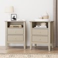 thumbnail image 1 of Large Nightstand  Fluted Painted Bedside Table with Spacious Drawers  Modern Tall End Table for Bedroom, 1 of 4