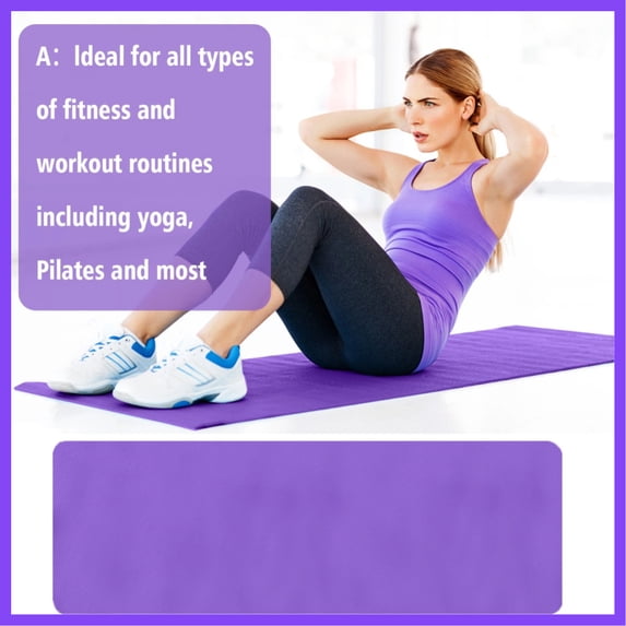 Large Non Yoga Mats 4mm Thick - 68"x23" Monochrome Fitness Mat for Women & Men, Extra Long Exercise Mat with Carrying Strap for Home Gym, Pilates, Workout