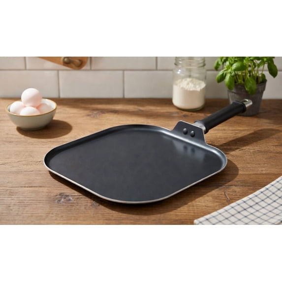 Large Non-Stick Stovetop Griddle Pan - 12" x 11" Flat Top Grill, 2 Pounds, Perfect for Pancakes, Eggs, Bacon & More