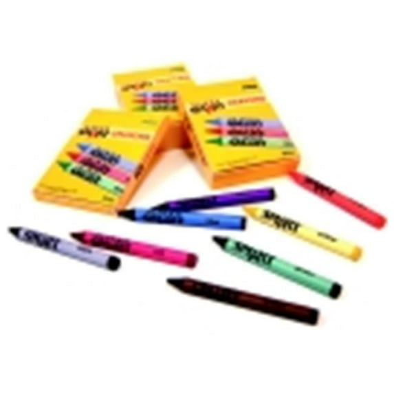 Large Non-Toxic Crayon In Tuck Box - 4 L x 0.43 W in. - Pack 8
