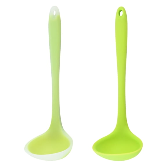 Large Non-stick Seamless Rubber Kitchen Spoon with Non-slip Solid Long Handle for Cookingstyle:style4;