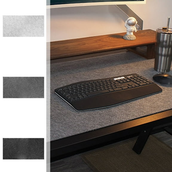 Large Nonslip Mouse Pad | 30x60cm Table Mat for Computer Keyboard, Gaming, Office | Durable Polyester, Dark Gray/Gray | Easy-Clean, Stable Rubber Base | Desktop Accessory