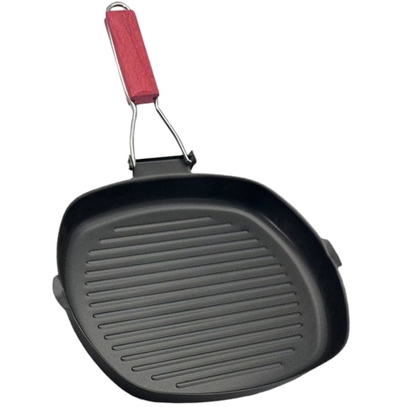 Large Nonstick Grilling Pans Foldable Dish Pans Steak Pans Refined Iron Texture Suitable for Stovetops Easy Cooking