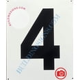 thumbnail image 1 of Large Number 4 Sign -Metal Sign - Parking LOT Number Sign (White,Aluminium,10X12)-EL ESTACIONAMIENTO LINE (ref-2201), 1 of 4