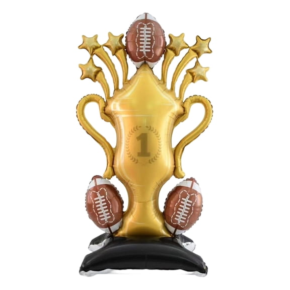 Large Number 9 Foil Balloon with Football Pattern for Birthday Party Decoration Sports Event Celebration Display Giant Inflatable Helium Number Balloon for Boys Themed Parties