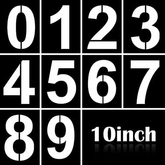 Large Number Stencil Kit - 10 Inch Reusable Plastic Address Number Stencils for Signs, Mailbox, Road, Parking Lot, Door, Trucks Painting