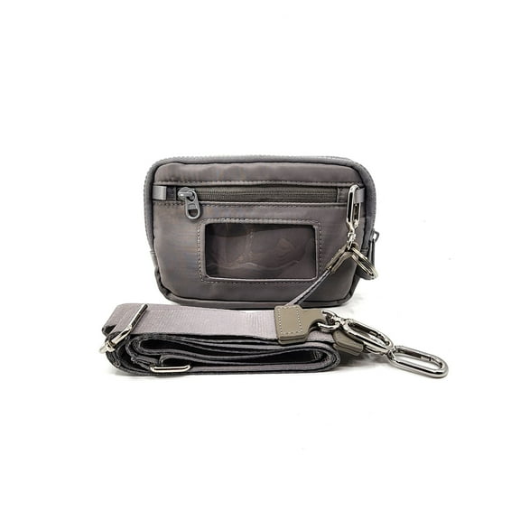Large Nylon Double Compartment Wristlet Wallet Crossbody Bag