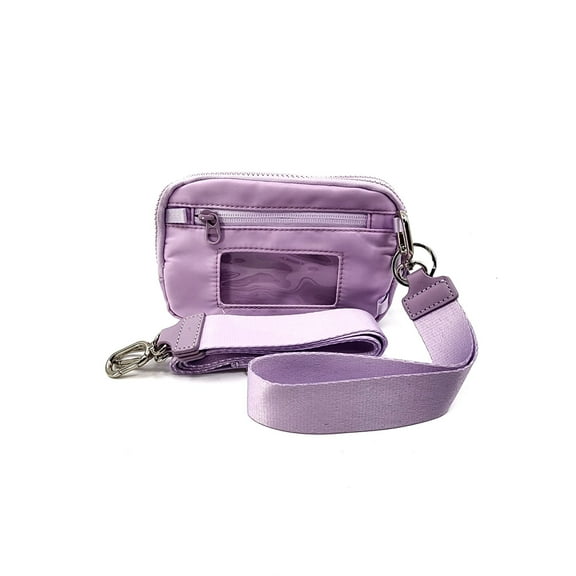 Large Nylon Double Compartment Wristlet Wallet Crossbody Bag