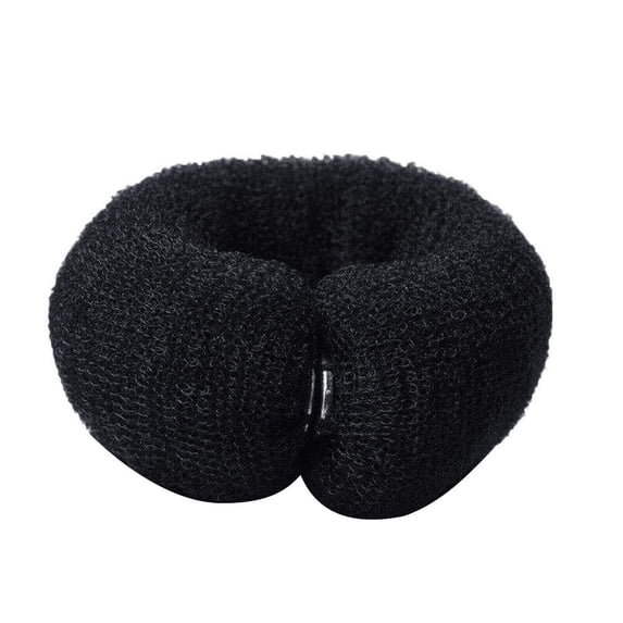 Large Nylon Hair Bun Maker for Women - Roll Foam Donut Hair Shaper, Updo Chignon Styling Tool, Professional Hairdressing Accessory for Long Thick Hair Black