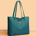 thumbnail image 1 of Large Nylon Tote Bag for Women with Top Handle, Mat Buckle, Zippered Organizer Pockets, 13.38"x4.33"x11.02", Lightweight Shoulder Handbag for Gym, Work, Travel, 1 of 8