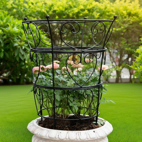 Large Obelisk Trellis Peony Cage 24.6x11 Inches - Premium Metal Plant Support for Outdoor Gardens, Easy Assembly, Sturdy Design, Perfect for Climbing Plants