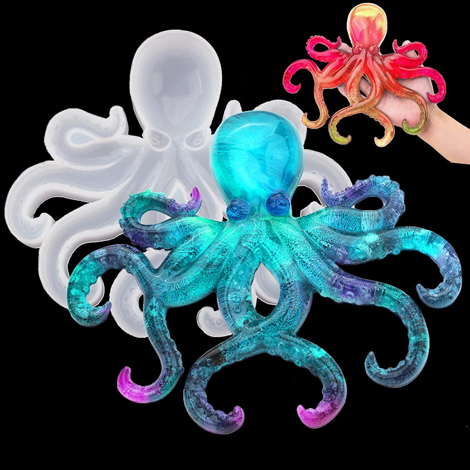 Large Octopus Resin Molds, Silicone Ornament Mold for Epoxy Casting, Animals Display Mould for DIY Resin Crafts, Wall Hanging Home Decor Halloween Christmas Gifts