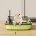 thumbnail image 1 of Large Open Cat Litter Box | Anti-Spill High Side Tray | Pet Waste Containment System | Free Scoop Included Litter Solution​​(Light Green), 1 of 6