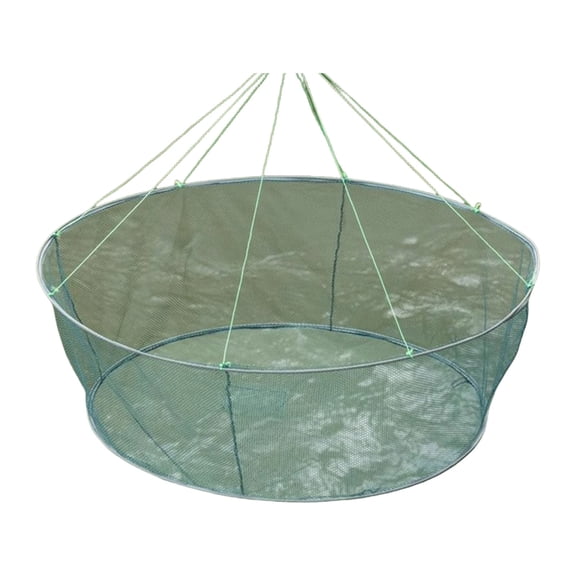 Large Open Mouth Foldable Fishing Net Durability Nylons Meshes With Baits Bag for Efficient Catching In Rivers Lake Pond