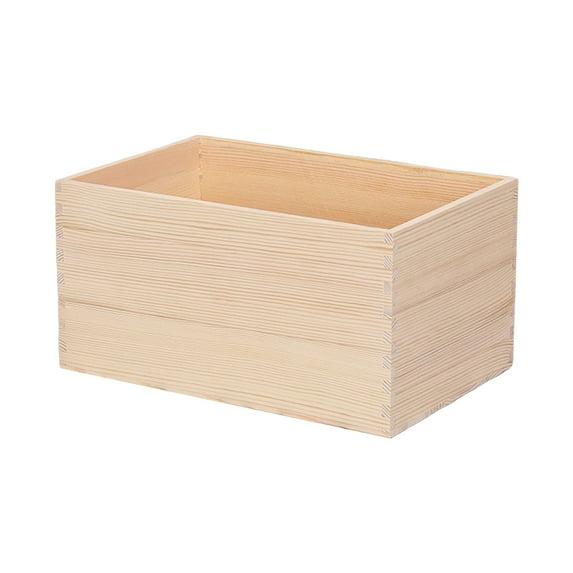Large Open Top Desktop Organizer Solid Wood Storage Toolbox for Decluttering and Home Organization