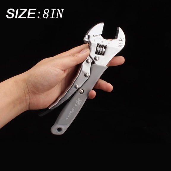 Large Opening Adjustable Spanner Monkey Wrench Adjustable Slide Wrench 8 Inch Household Automotive Repair Tools,Multifunctional Heavy-duty Maintenance Disassembly Hand Tools,1PC