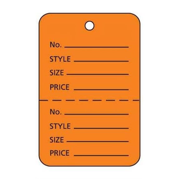 Large Orange 2 Part Perforated Price Coupon Tags / 1000
