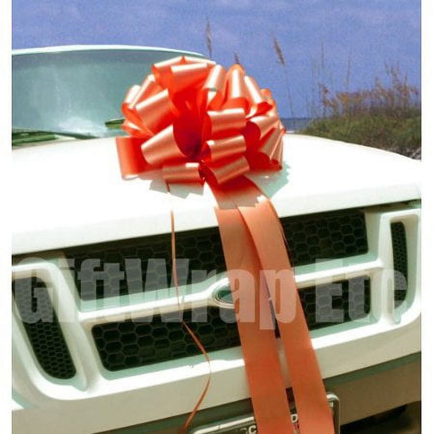 Large Orange Car Bow - 16" Wide, Front Door Decor, Easter, Spring, Summer, Halloween, Fall, Thanksgiving, Christmas