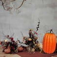 thumbnail image 1 of Large Orange Fake Pumpkin, Realistic Halloween and Festival Decoration Prop, Indoor Outdoor Seasonal Display, Table Centerpiece or Party Ornament, 1 of 6