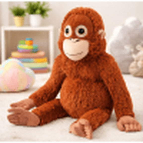 Large Orangutan Plush Doll Have a Good and Peaceful Sleep Punch Monkey Plush Ultra-Soft Popular Cartoon Character Stuffed Dolls Perfect Birthday Gifts