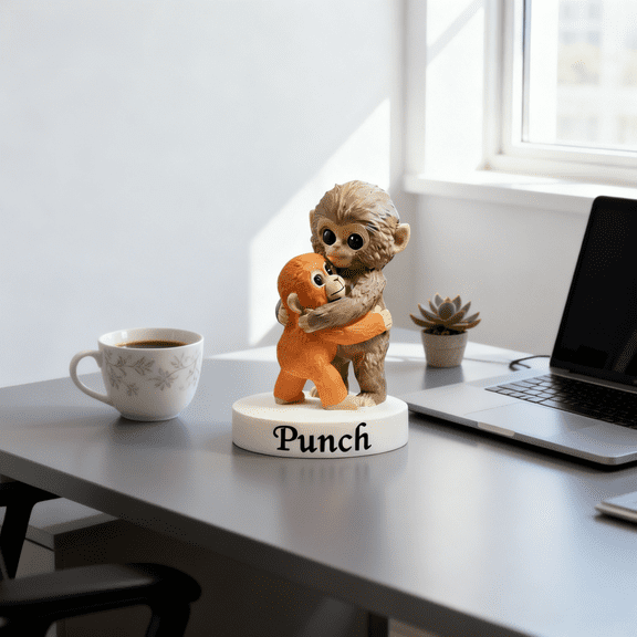 Large Orangutan Plush Original Mini Figure My Heart Goes To You Punch Monkey Plush Mini Figure 3.93 In Ideal Monkey Fans' Collection Perfect Valentine's Day Gifts