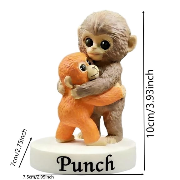 Large Orangutan Plush Original Mini Figure Punch Monkey Plush Figure 3.93" Monkey Character Collectible Figure Statue Ideal for Birthday/easter Collections