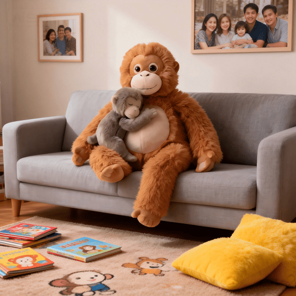 Large Orangutan Plush Toys My Heart Goes To You Punch Monkey Plush Luxury Plush 13.77 In Adorable Soft Monkey Stuffed Doll Collectible Toys for Fan