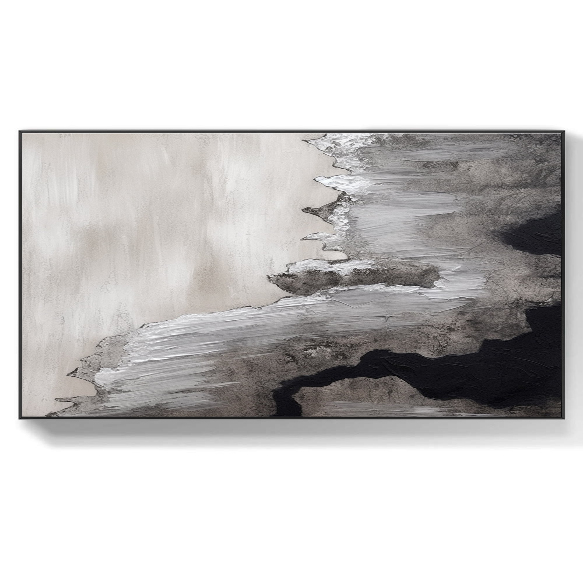 Large Original Black Gray Abstract Painting Wabi Sabi Textured Wall Art ...