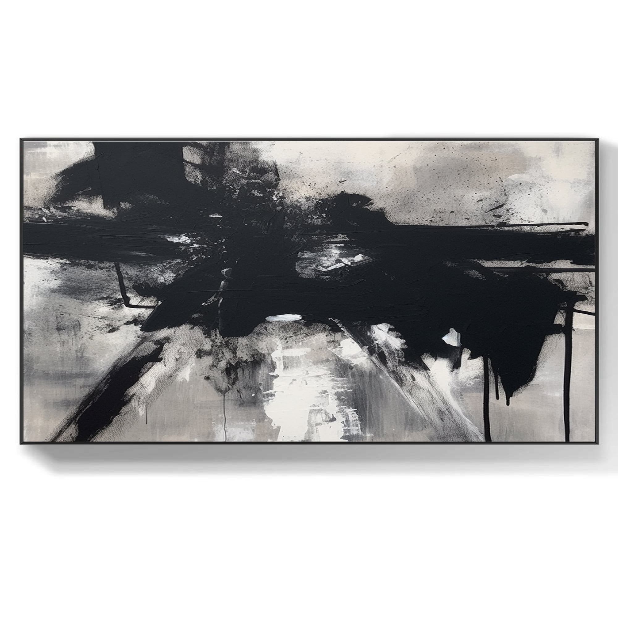 Large Original Black and White Abstract Wall Art Black White Abstract ...